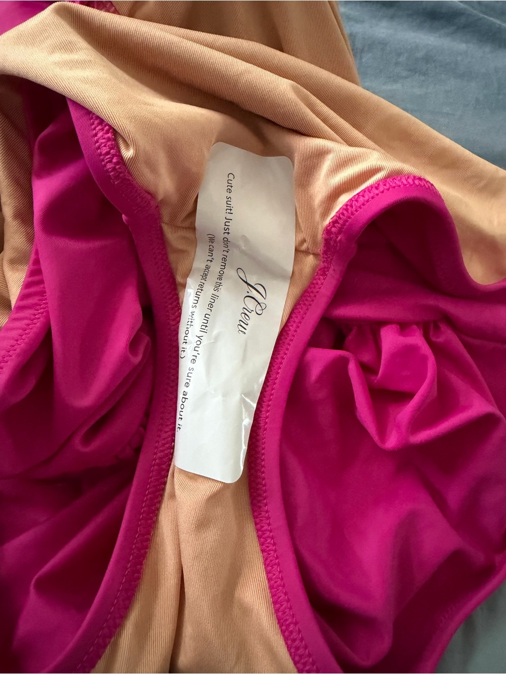 NWT J.Crew Ruched V-Neck One-Piece Swimsuit - Radiant Fuchsia - Size 12 - Picture 4 of 5